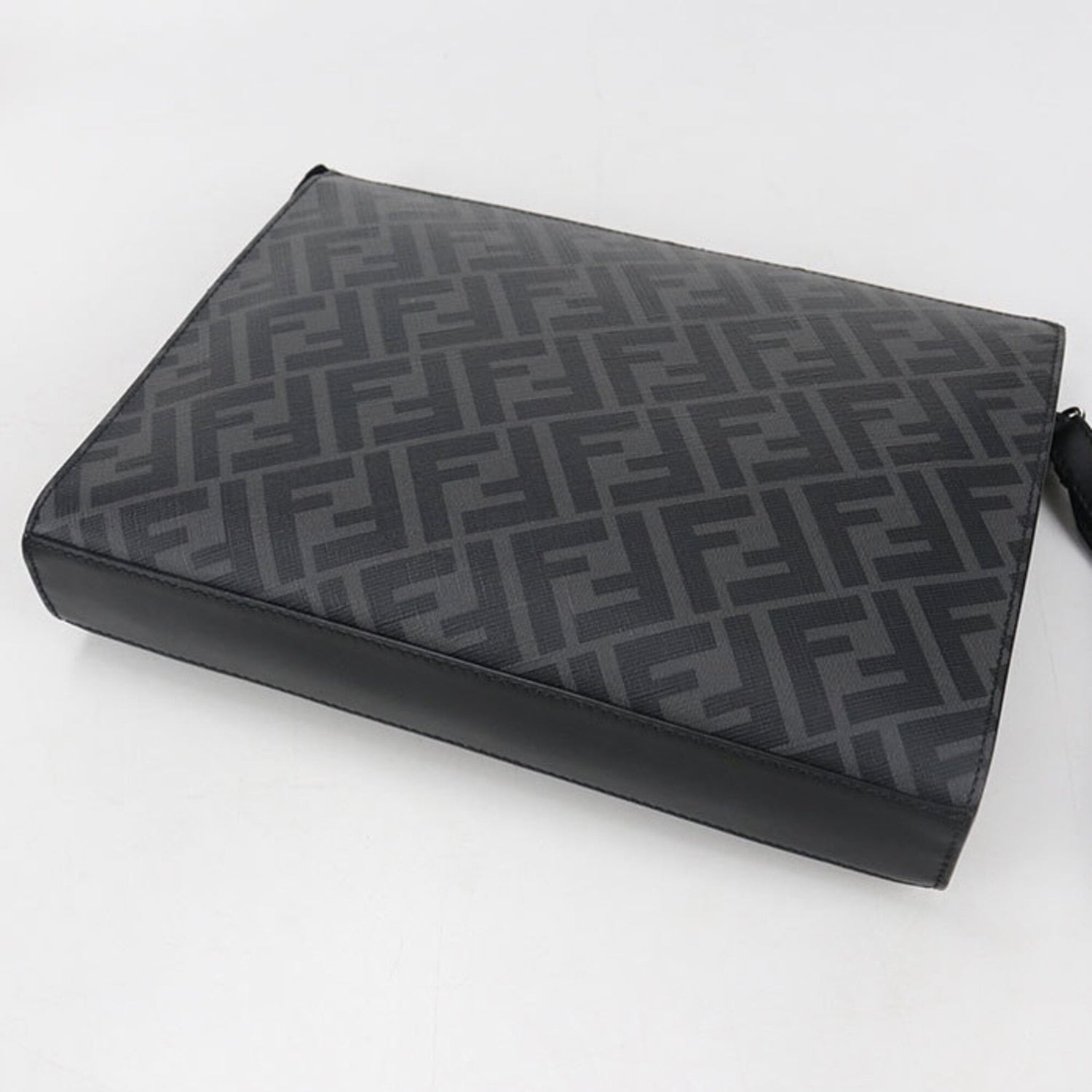 FENDI Clutch Bag 7VA491 Diagonal Men's Black