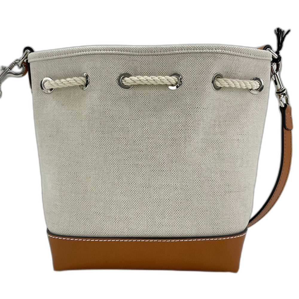 Gucci Lido Collection Logo Print Shoulder Bag, Canvas, Beige — Like New