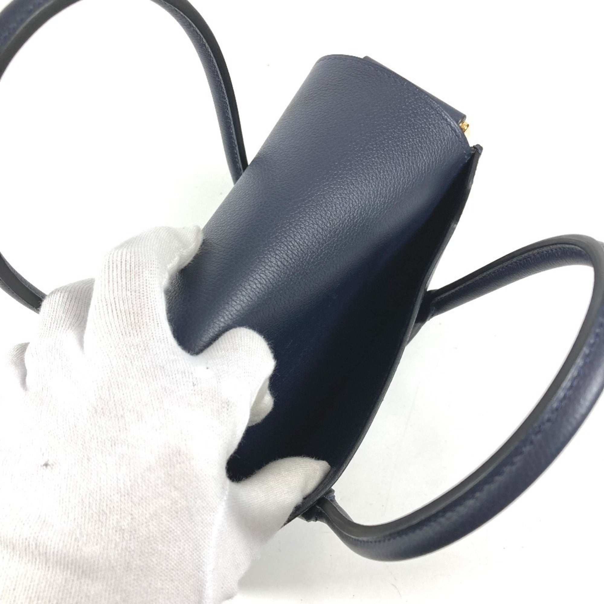 HERMES New Drug 22 Tote Bag, Crossbody Handbag, Shoulder Evercolor, Men's/Women's, Navy, Like — Like New