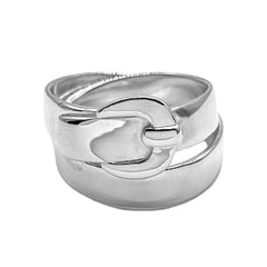 HERMES Double True Ring, SV925 7826, Silver, Women's — Like New