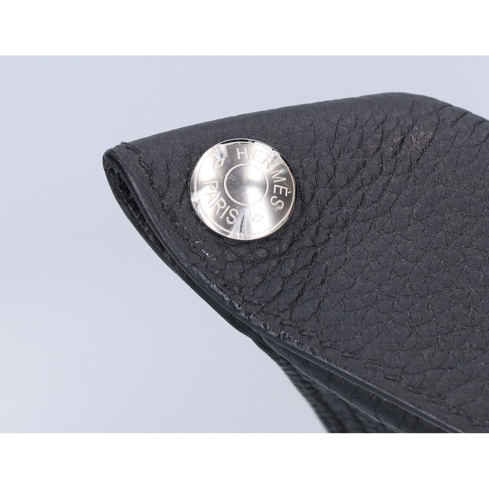 HERMES Hermes K stamp Togo Videpoche Shoulder Bag Black Silver Hardware Women's — Like New