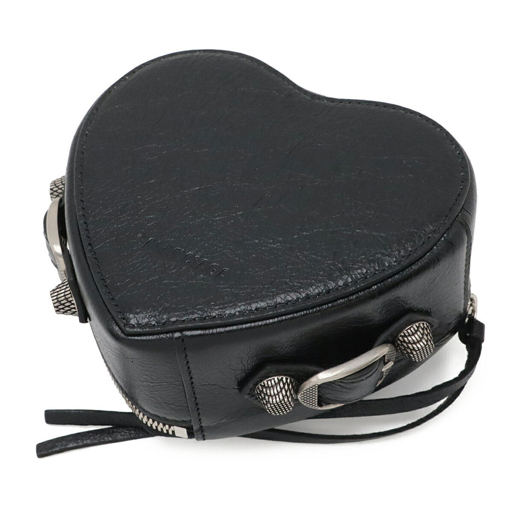 BALENCIAGA Le Cagole Heart Pouch Multi Box Leather Black 771674 — New - Store Return