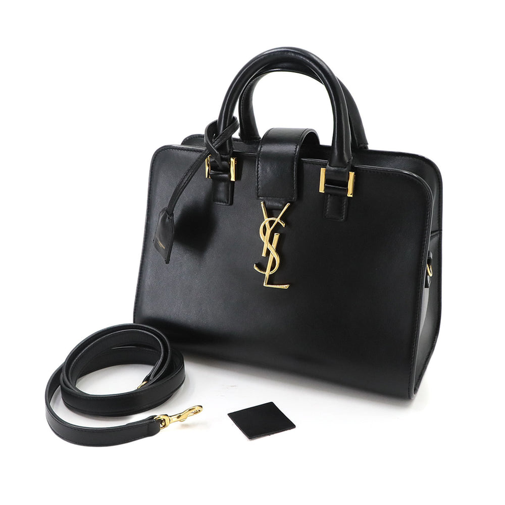 Saint Laurent Baby Cabas 2-way Hand/Shoulder Handbag, Leather, Black, 472466 — Like New