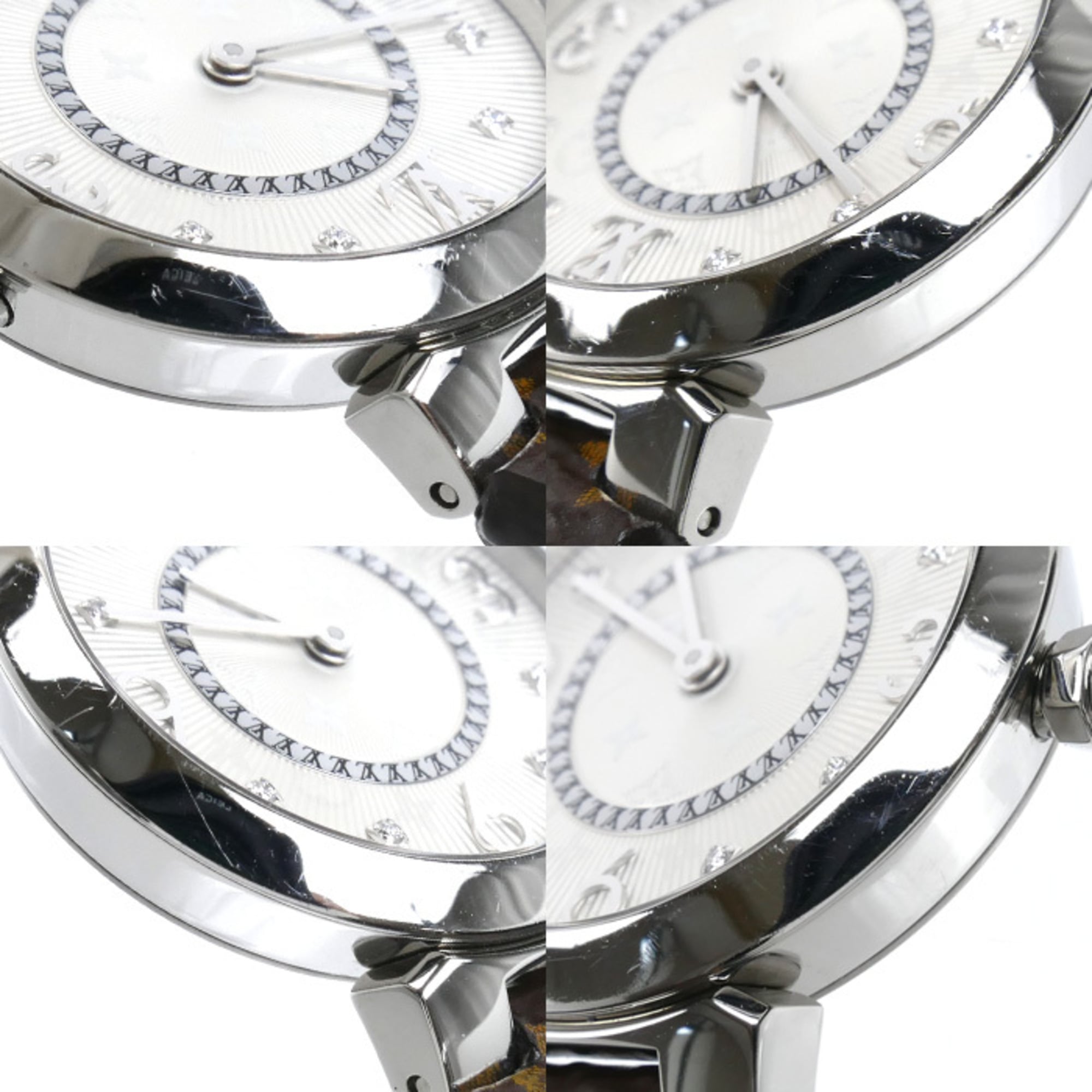 LOUIS VUITTON Tambour Slim 8PD Watch, Battery Operated, Q12MG, Women's — Very Good