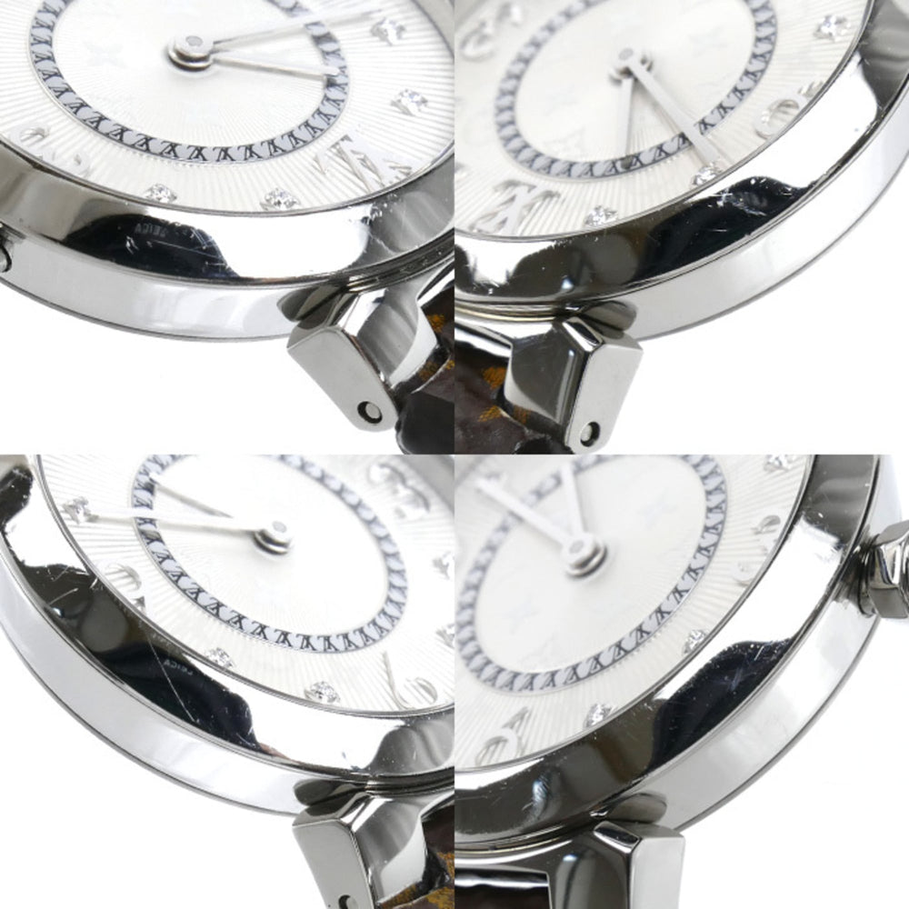 LOUIS VUITTON Tambour Slim 8PD Watch, Battery Operated, Q12MG, Women's — Very Good
