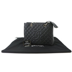 Chanel Matelasse Grand Chain Tote Handbag GST Caviar Leather Black A50995 — Like New