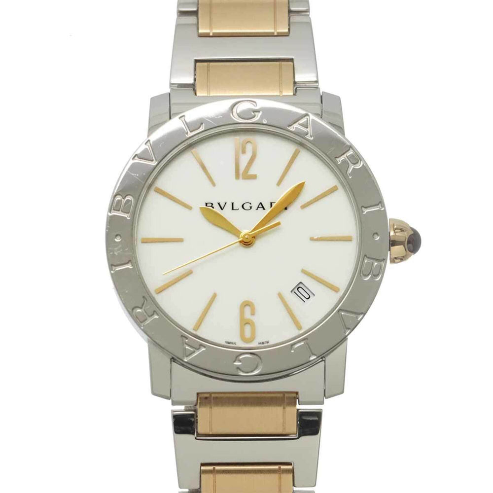 BVLGARI BBL37S Men's Watch PG Pink Gold Date White Automatic Self-winding — Very Good