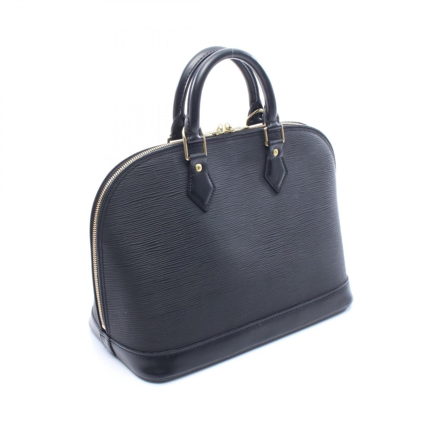Louis Vuitton Alma Handbag, Leather, Epi Women's, Black, M52142