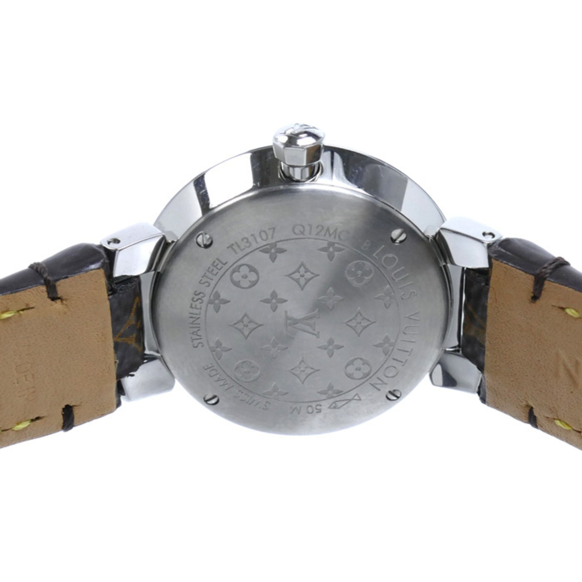 LOUIS VUITTON Tambour Slim 8PD Watch, Battery Operated, Q12MG, Women's — Very Good