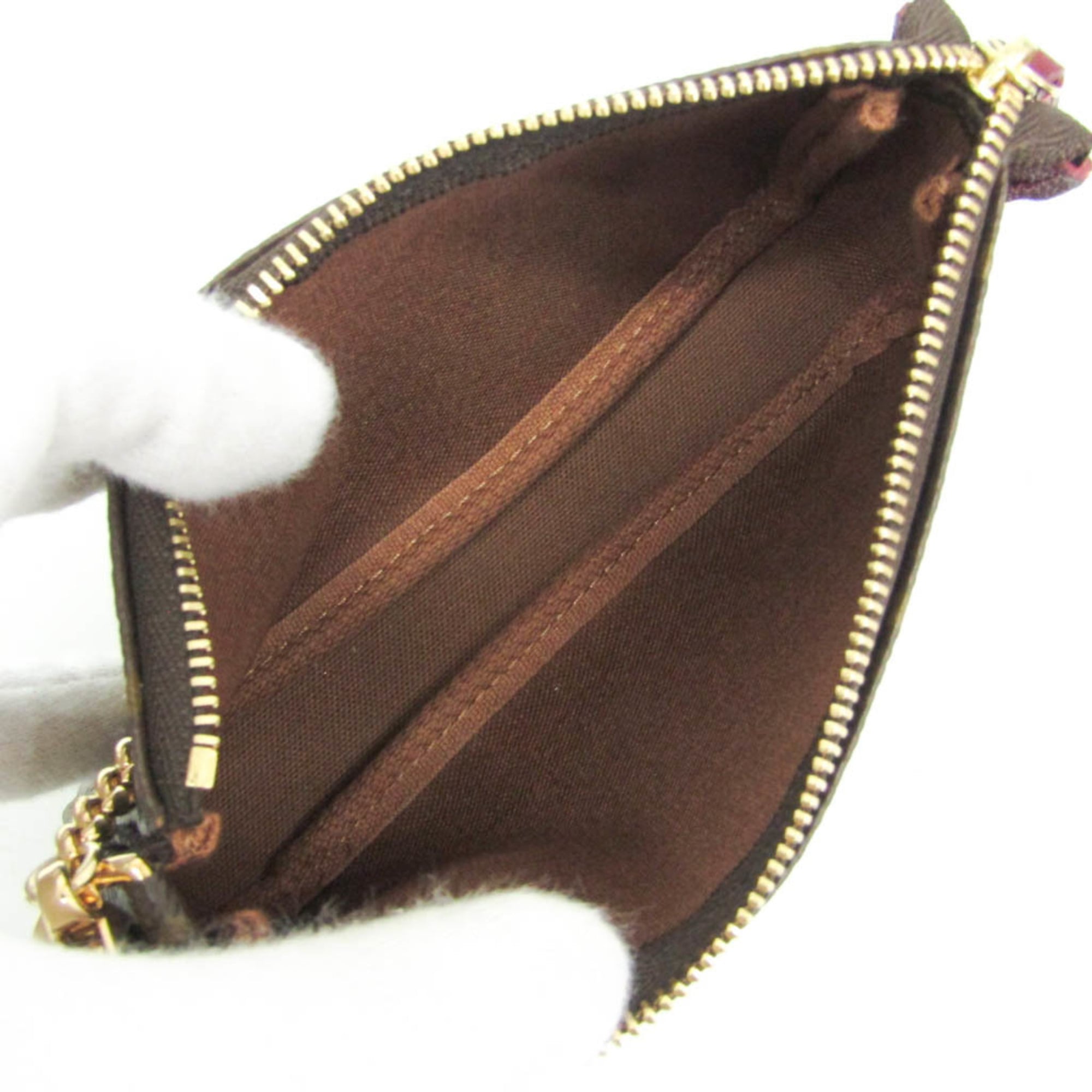 Louis Vuitton Monogram Mini Pochette Accessoires Label Collection M63798 Women,Men Handbag,Pouch Monogram,Wine — Like New