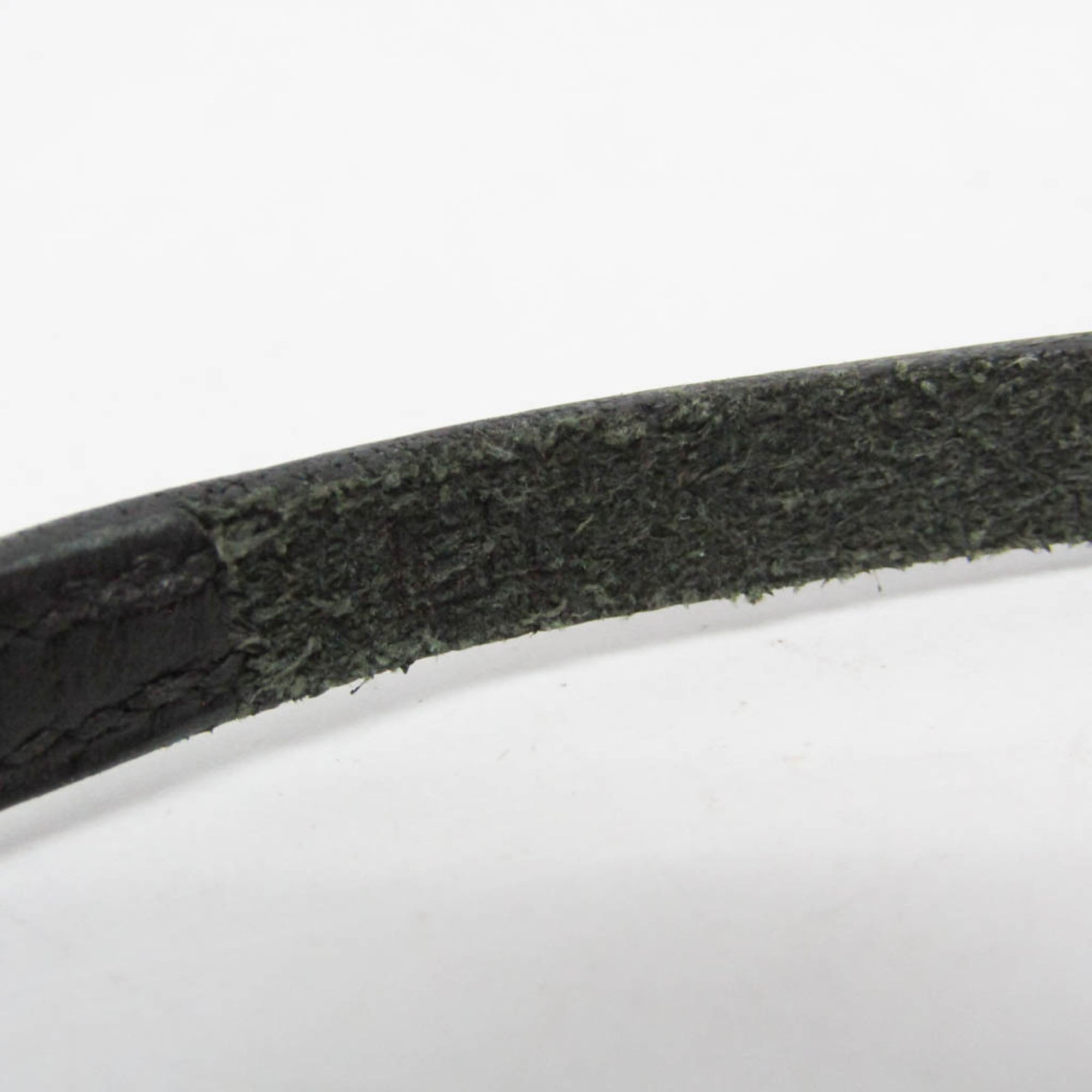 Hermes Hapi III Choker Leather,Metal Bangle Silver,Black — Like New