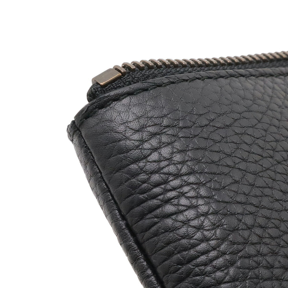 GUCCI Animalier Tiger Head Clutch Bag, Second Handbag, Pouch, Leather, Black, 453165 — Like New