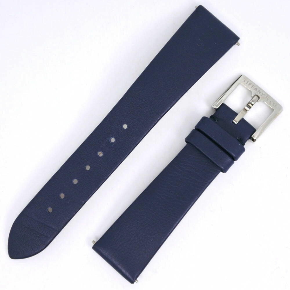 TIFFANY&Co. Tiffany East West Mini 36668694 Stainless Steel x Leather Navy Quartz Analog Display Women's Dial Watch — Very Good
