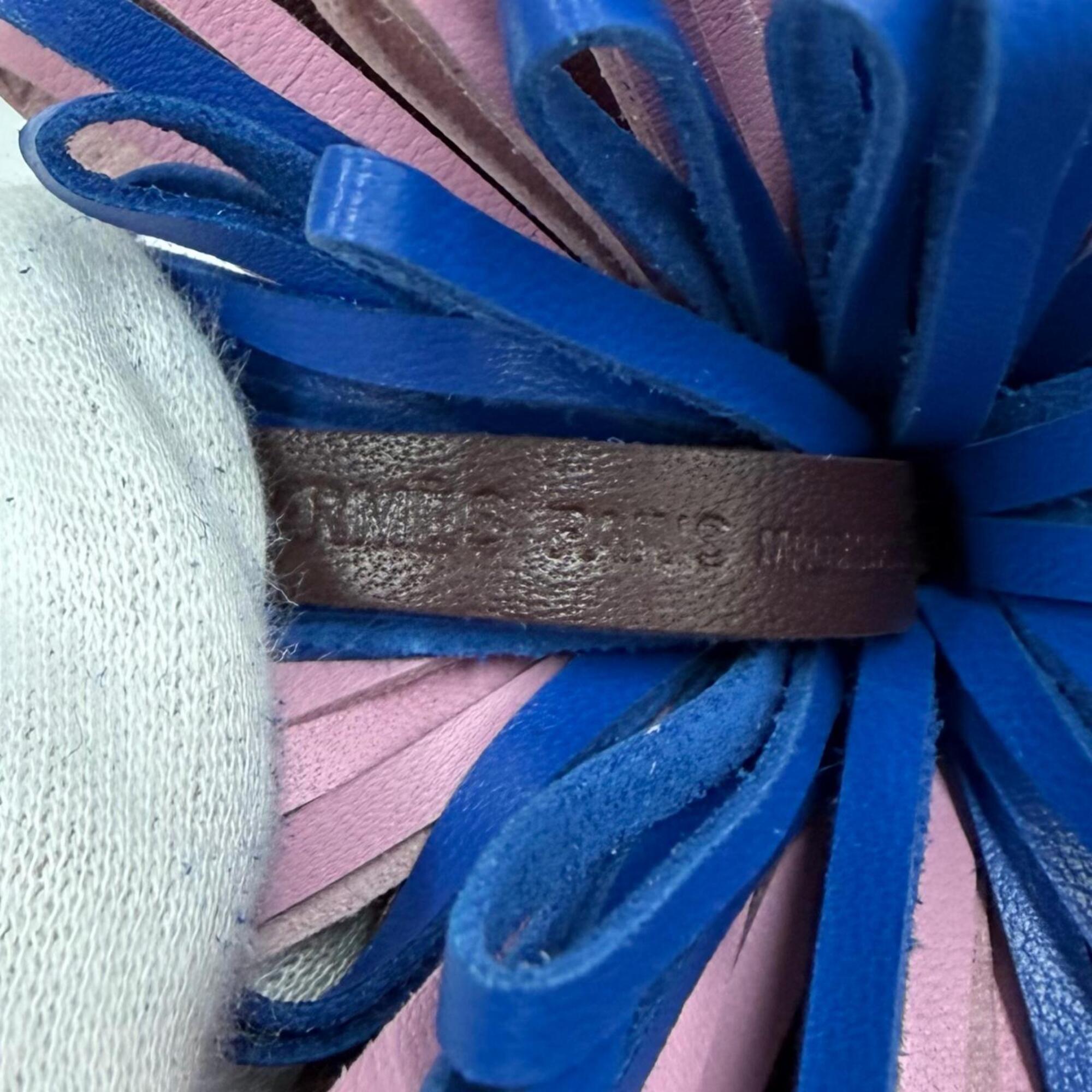 HERMES Carmen Blue France Rouge Sellier Mauve Sylvestre Agneau Milo Tricolor Bag Charm Z Stamp Made in Women's — Like New