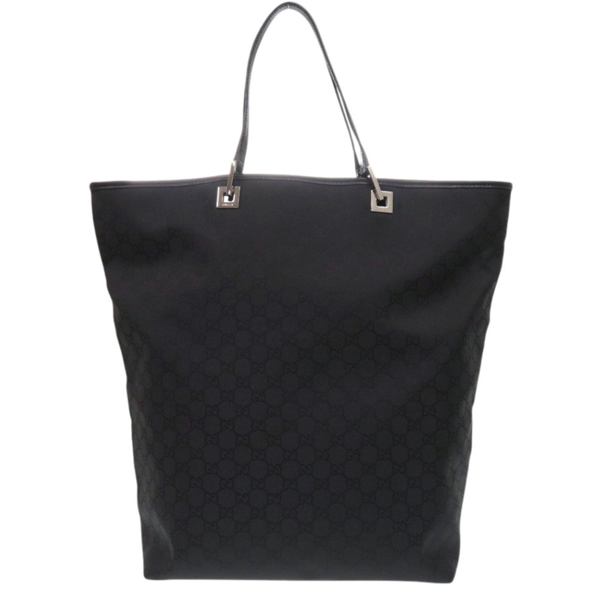 Gucci GG pattern 269123 Nylon Leather Black Tote Bag 1379GUCCI — Like New