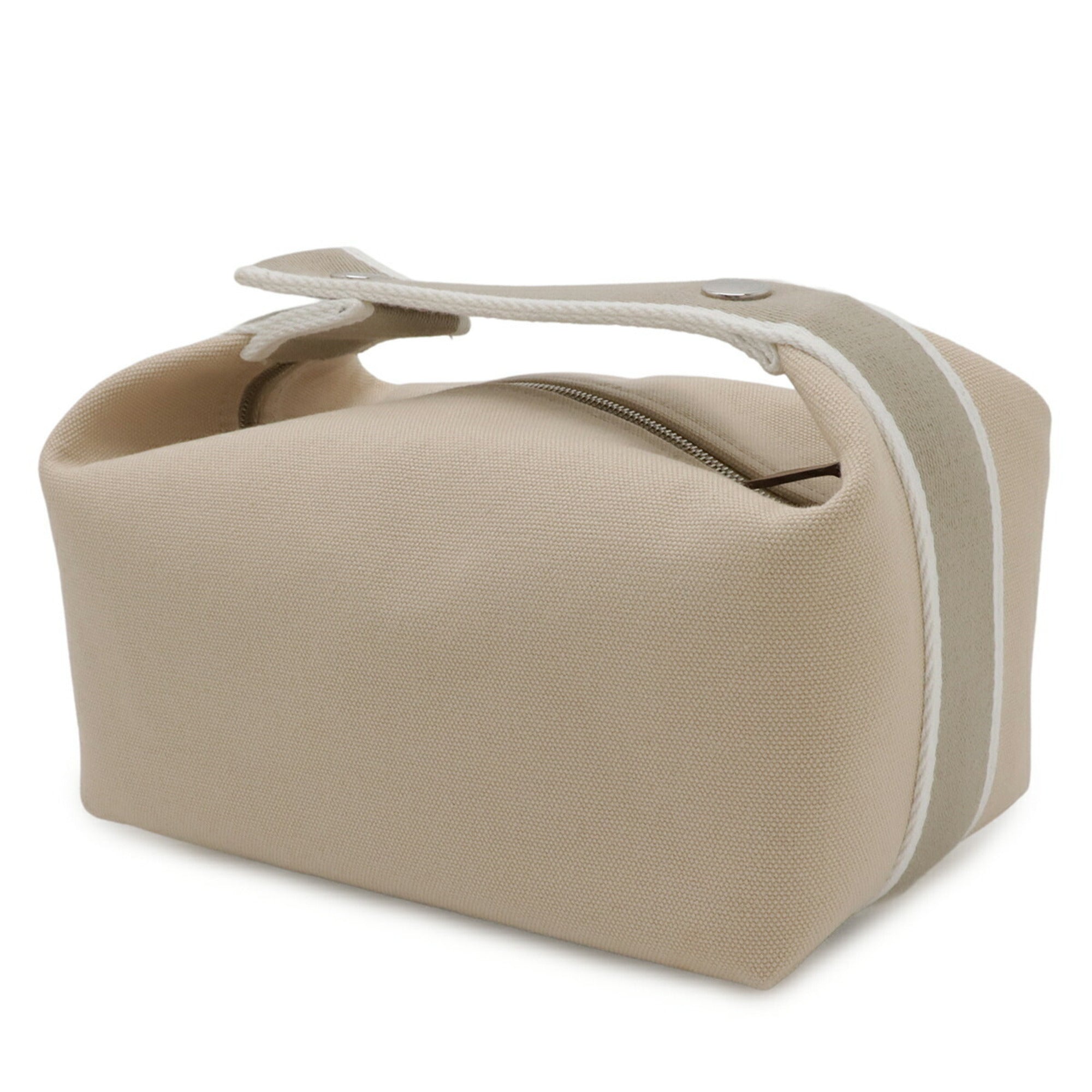 HERMES Bride à Black PM Bathroom Pouch/Handbag, Canvas, Natural Beige, H104223M — New - Store Return