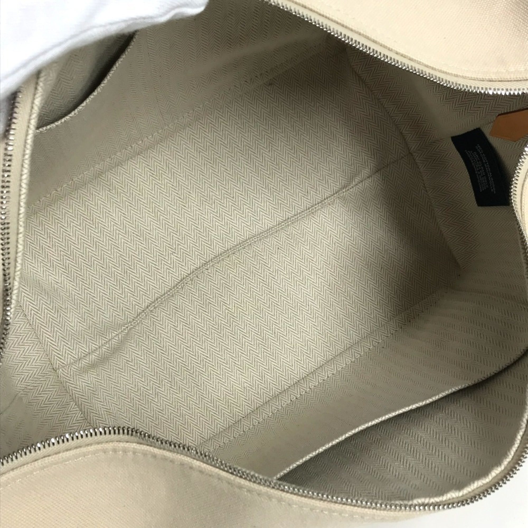 HERMES Brid a Black GM Bag, Pouch, Vanity Bag with H Logo, Cotton Handbag, Men's/Women's, Beige — Like New