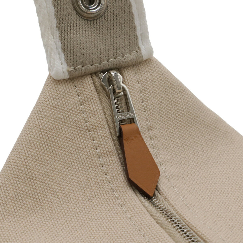 HERMES Bride à Black PM Bathroom Pouch/Handbag, Canvas, Natural Beige, H104223M — New - Store Return