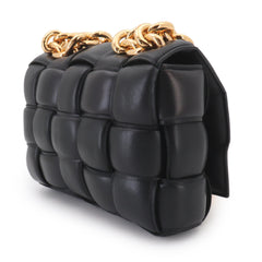 Bottega Veneta Intrecciato Chain Cassette 2-way Hand/Shoulder Handbag Leather Black 631421 — New - Store Return