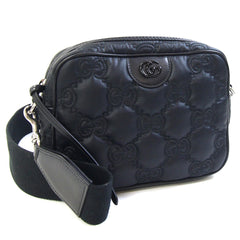 Gucci GG Matelassé Small Shoulder Bag, Black Nylon Leather Crossbody Bag — Like New