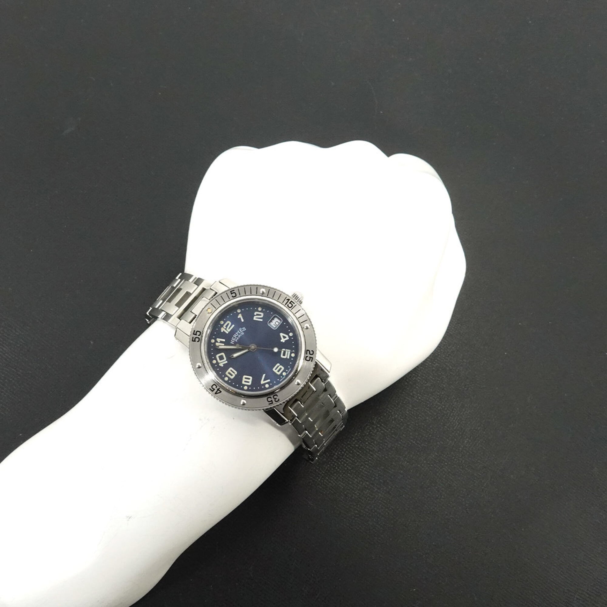 Hermes HERMES Clipper Diver CL7 710 Men's Watch Date Blue Quartz — Very Good