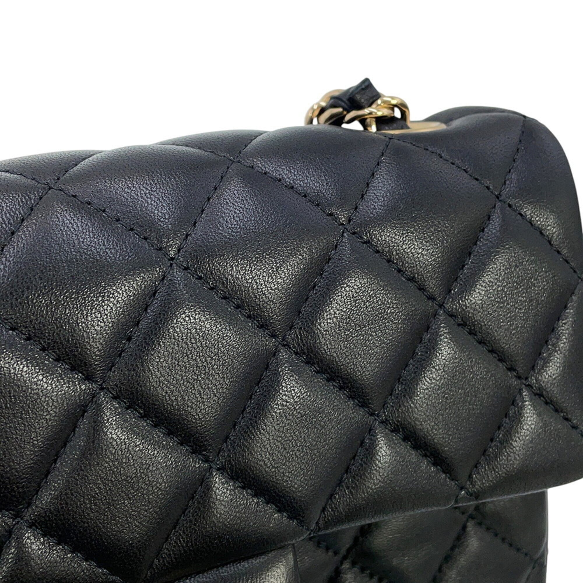 Chanel Chain Shoulder Bag Matelassé Coco Mark Lambskin A69900 CHANEL Black Handbag Women's — Like New