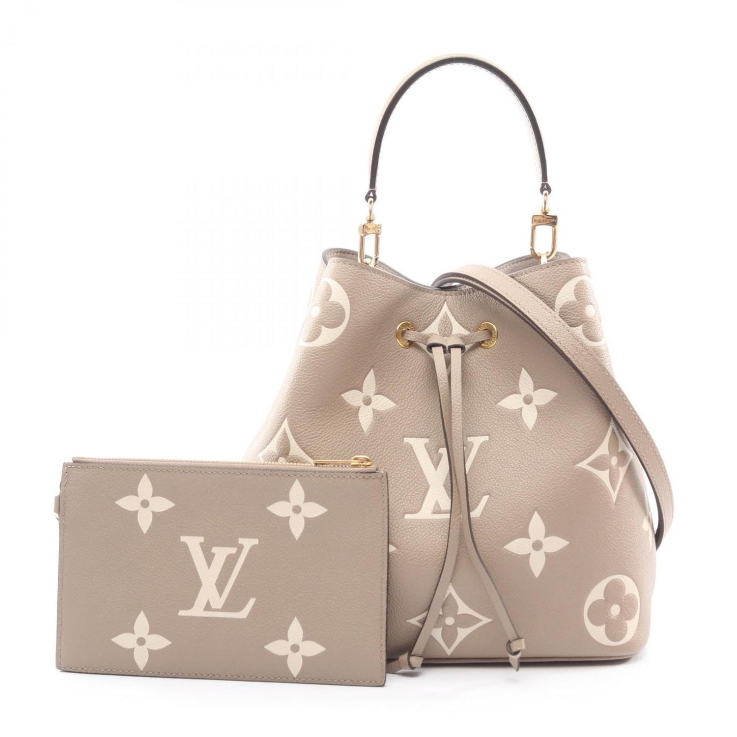 Louis Vuitton NeoNoe MM Bicolor Shoulder Bag/Handbag, Leather, Monogram Empreinte, Women's, Beige, M45555