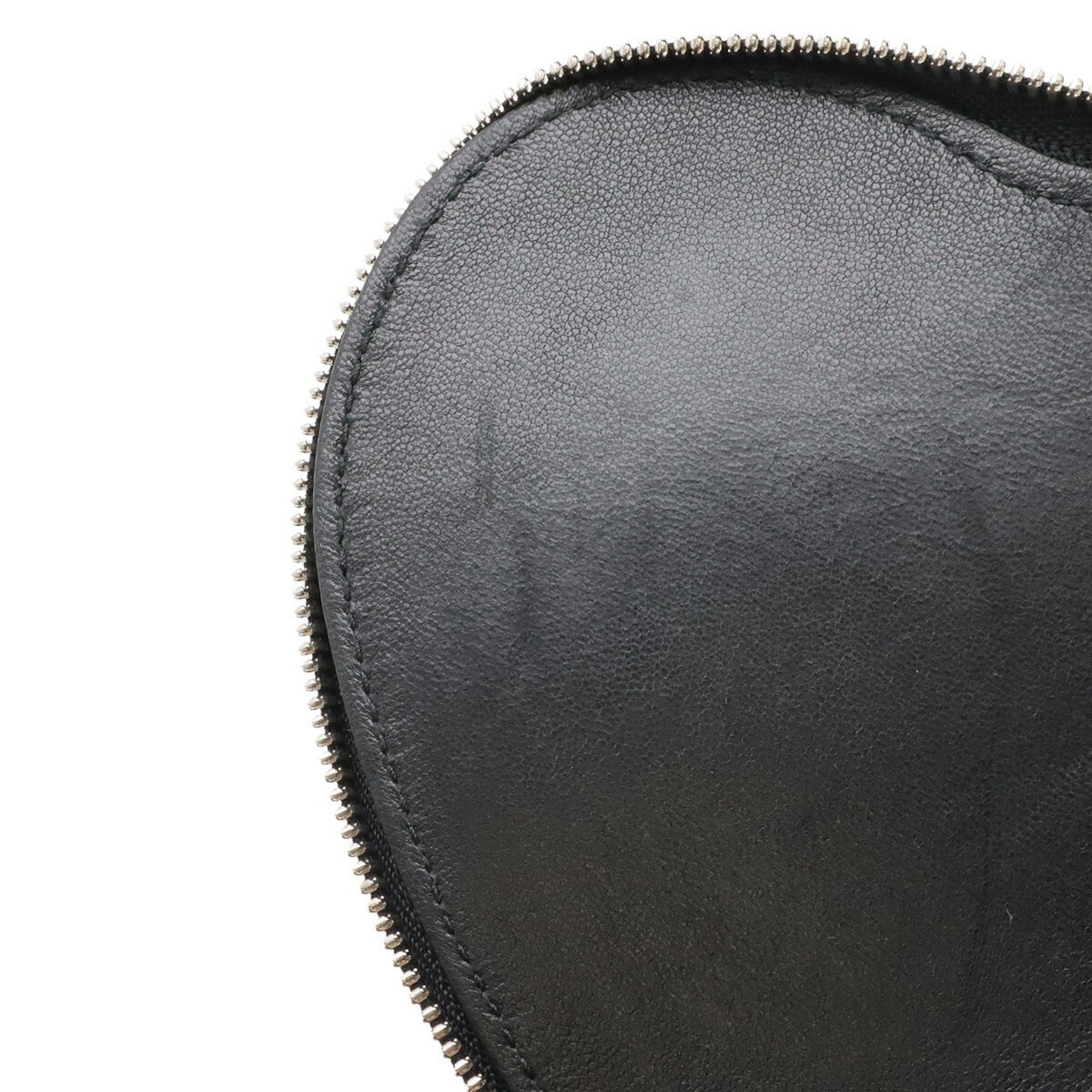 BALENCIAGA Le Cagole Heart Pouch Multi Box Leather Black 771674 — New - Store Return