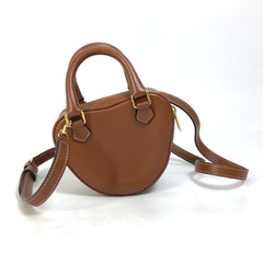 CELINE 2WAY Hand Bag Pochette Bag Crossbody Shoulder Bag Brown Gold — Like New