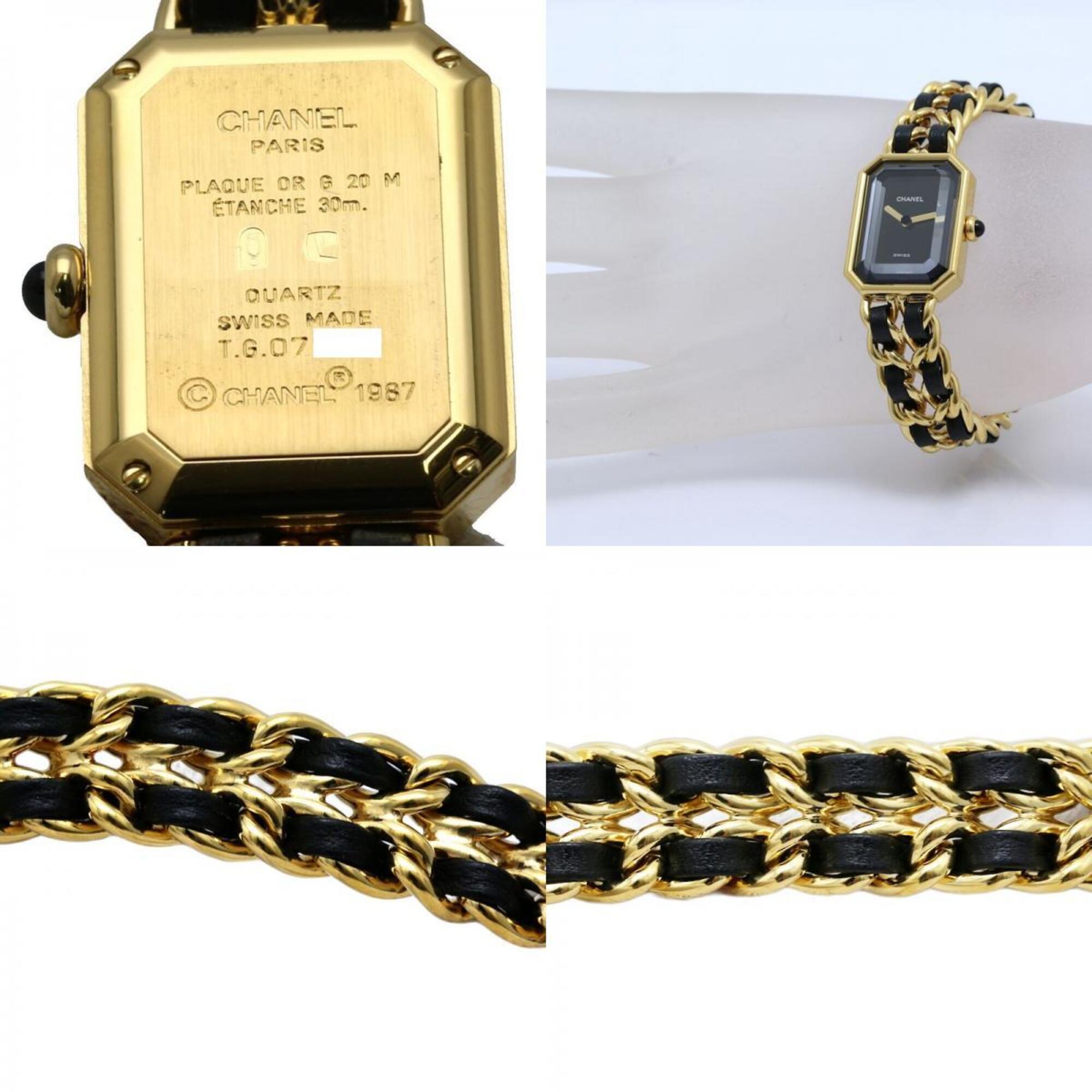 CHANEL Premiere Large Size H0001 483011003 Late Model Women's Watch GP (Gold Plated) x Leather 130522 — Very Good