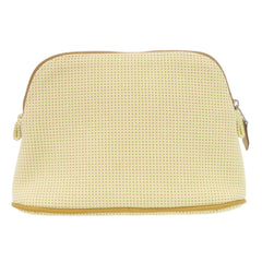 Like new Hermès Bolide Pouch 20 PM Crazy H Cotton Citron Ochre with Silver Hardware Bag 1436HERMES — Like New