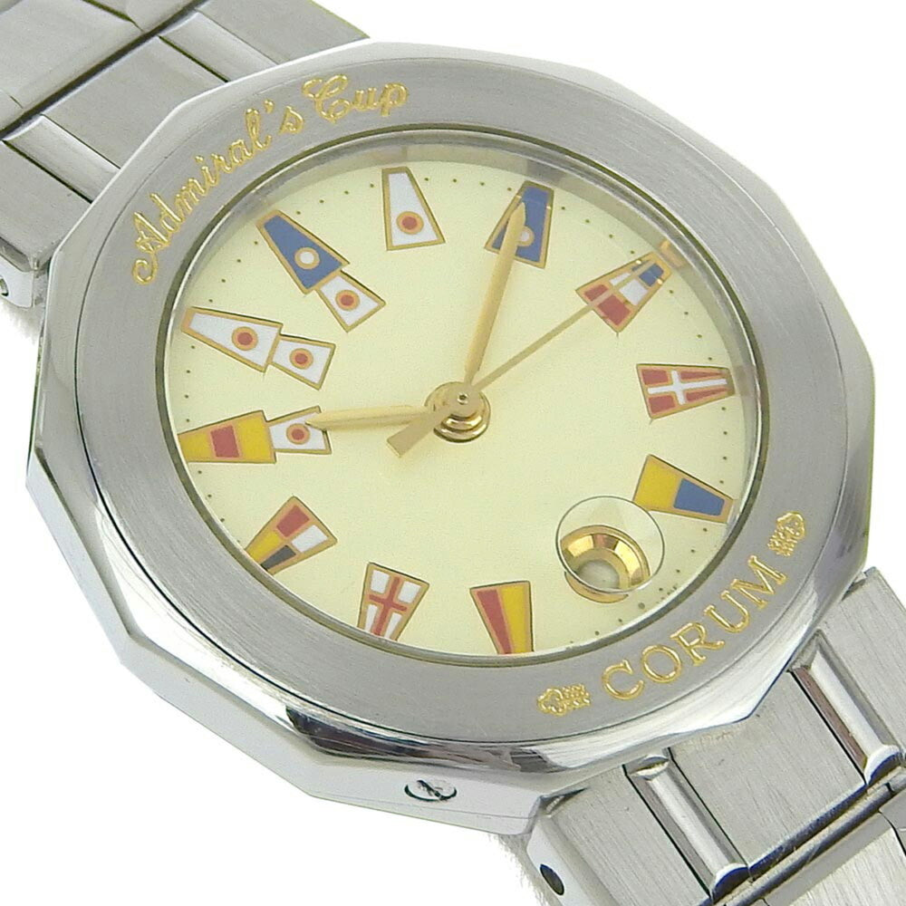 Corum Admiral's Cup Watch 39.610.20 V050 Stainless Steel Quartz Analog Display Ivory Dial Admirals Women's G113124009 — Very Good