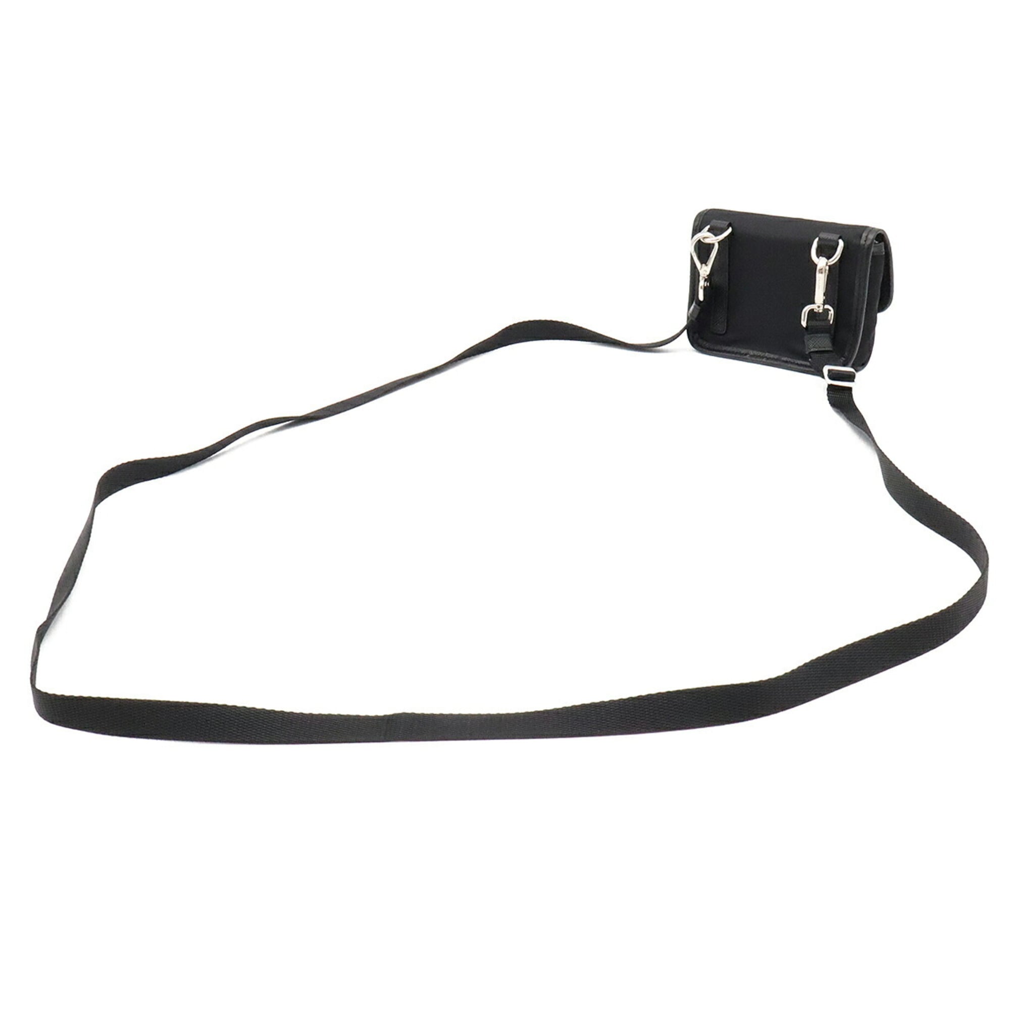 PRADA Triangle Shoulder Bag, Pouch, Handbag, Nylon Leather, Black (NERO) 2ZT022 — Like New