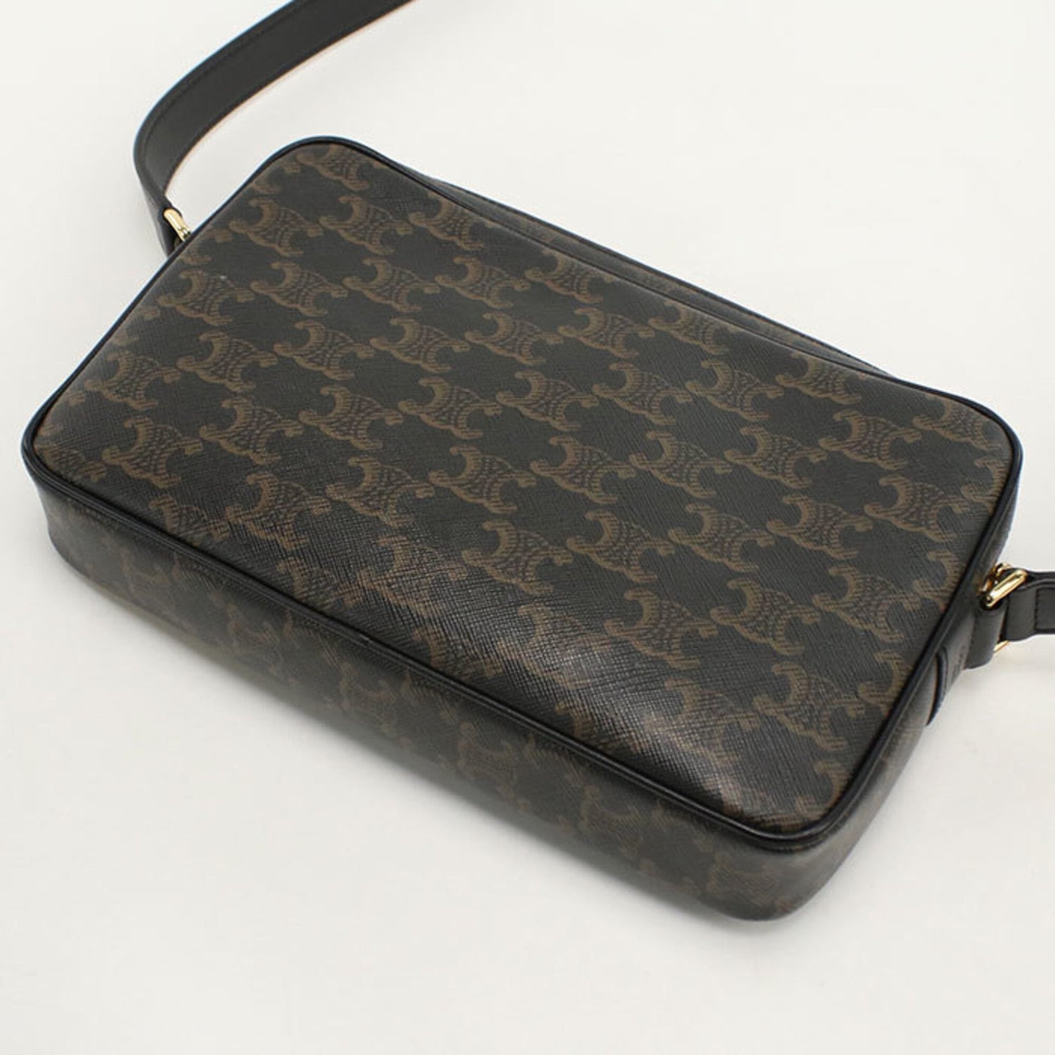 CELINE Celine Crossbody Shoulder Bag Medium Messenger Triomphe Canvas Women's Brown