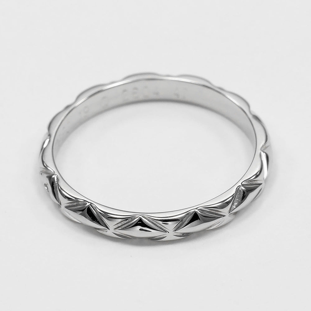 Chanel Matelassé Small Ring, Size 6.5, Platinum 950, Approx. 2.4g — Like New