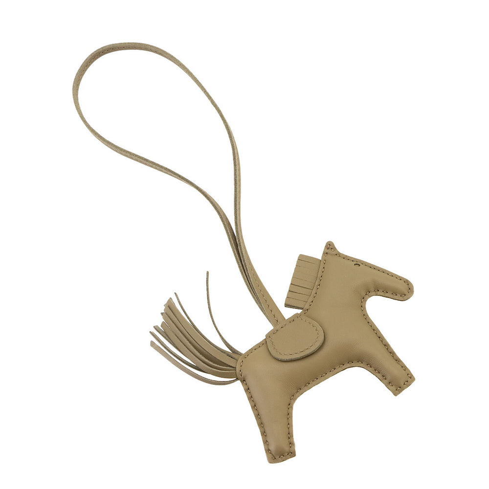 Hermes Rodeo PM Accessory Bag Charm, Agneau Milo Beige, Malfa, B Stamp — New - Store Return
