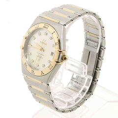 Omega Constellation Two-Tone 111 20 36 52 001 160th Anniversary 11P Diamond Men's Watch Date Silver PG Automatic Winding — Very Good