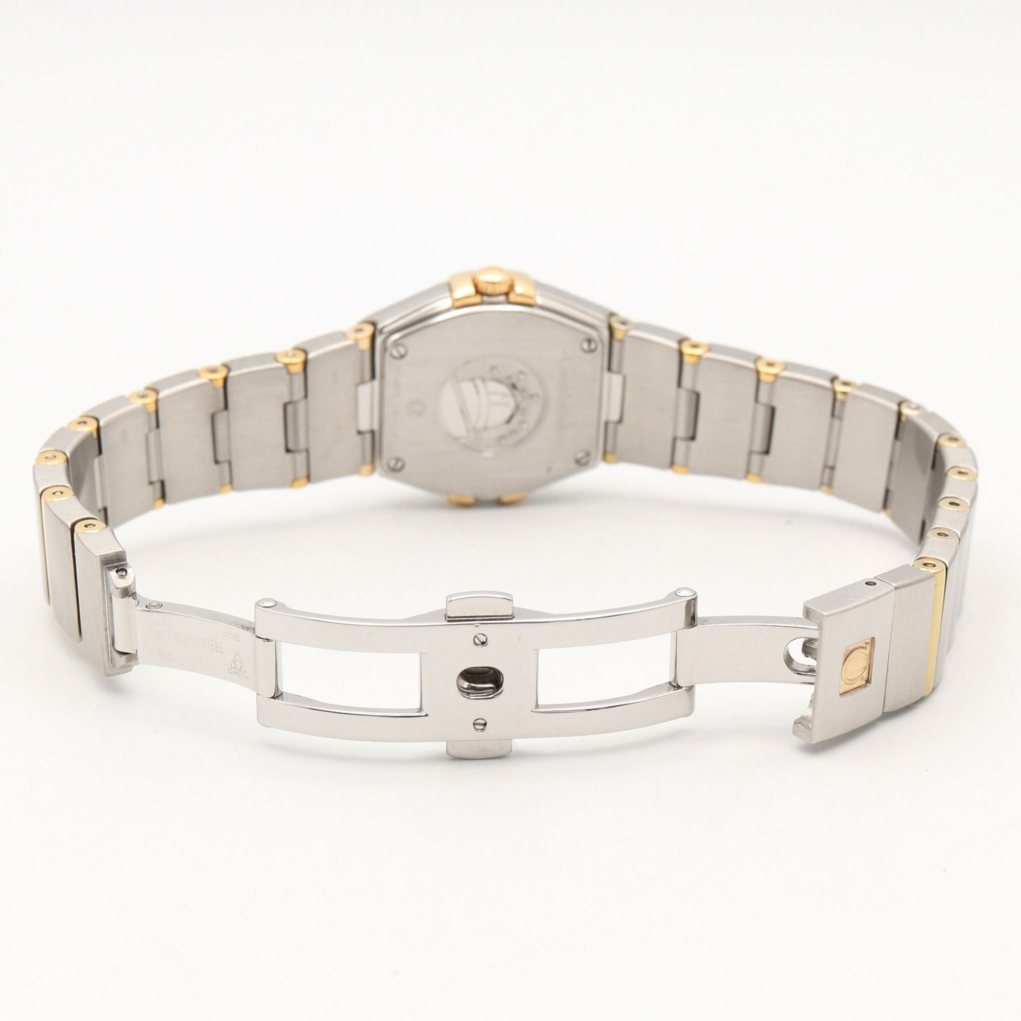 Omega Constellation 12-Diamond Watch, 18K Yellow Gold Stainless Steel, Diamond, Ladies', Pink Tone, Mother-of-Pearl, 123.20.24.60.57.004 — Very Good