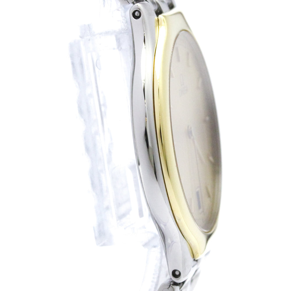 OMEGA De Ville K18 Gold Steel Quartz Mens Watch 196.0316 Polished — Very Good