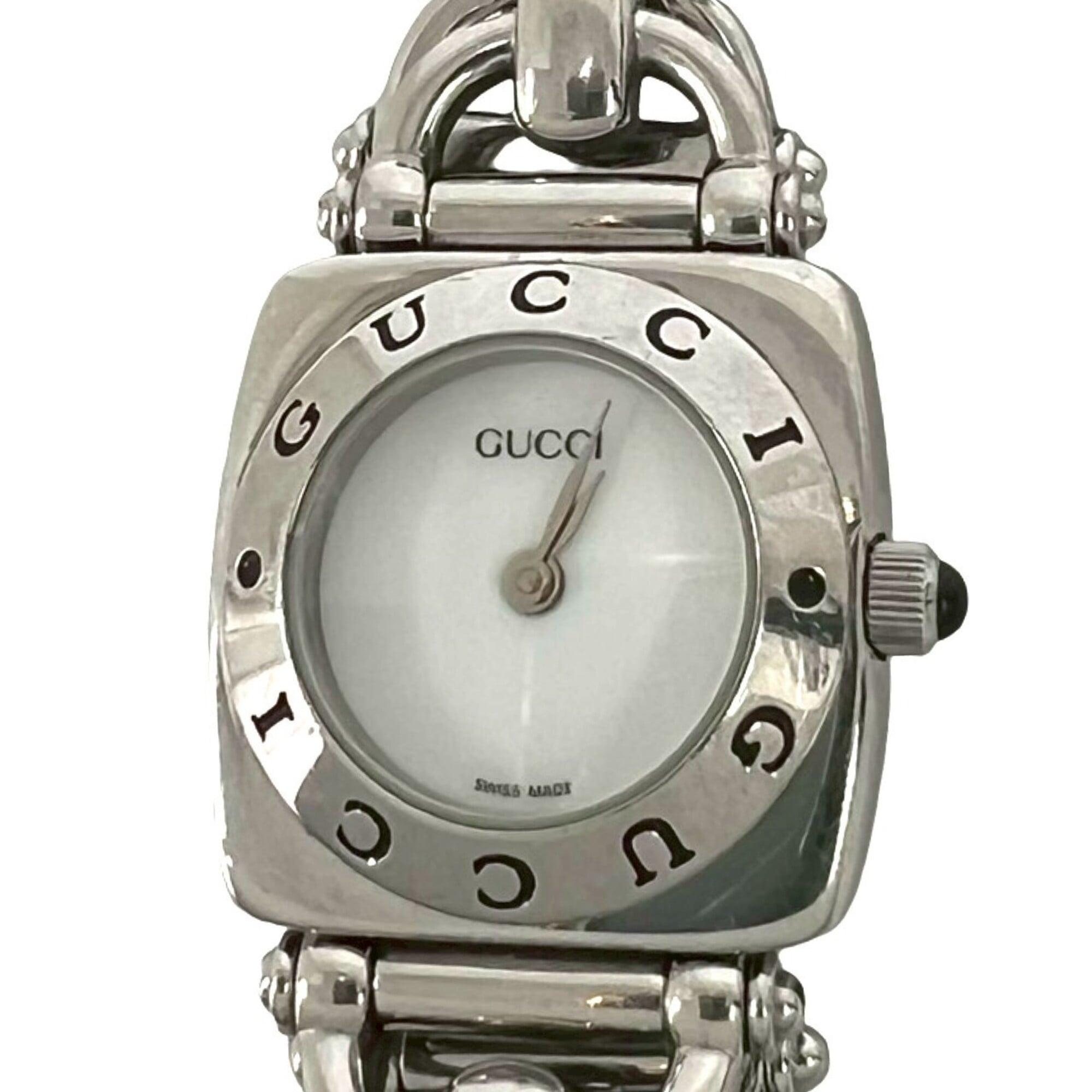 GUCCI Horsebit Chain Stainless Steel Quartz Wristwatch, Silver, 37972 — Good