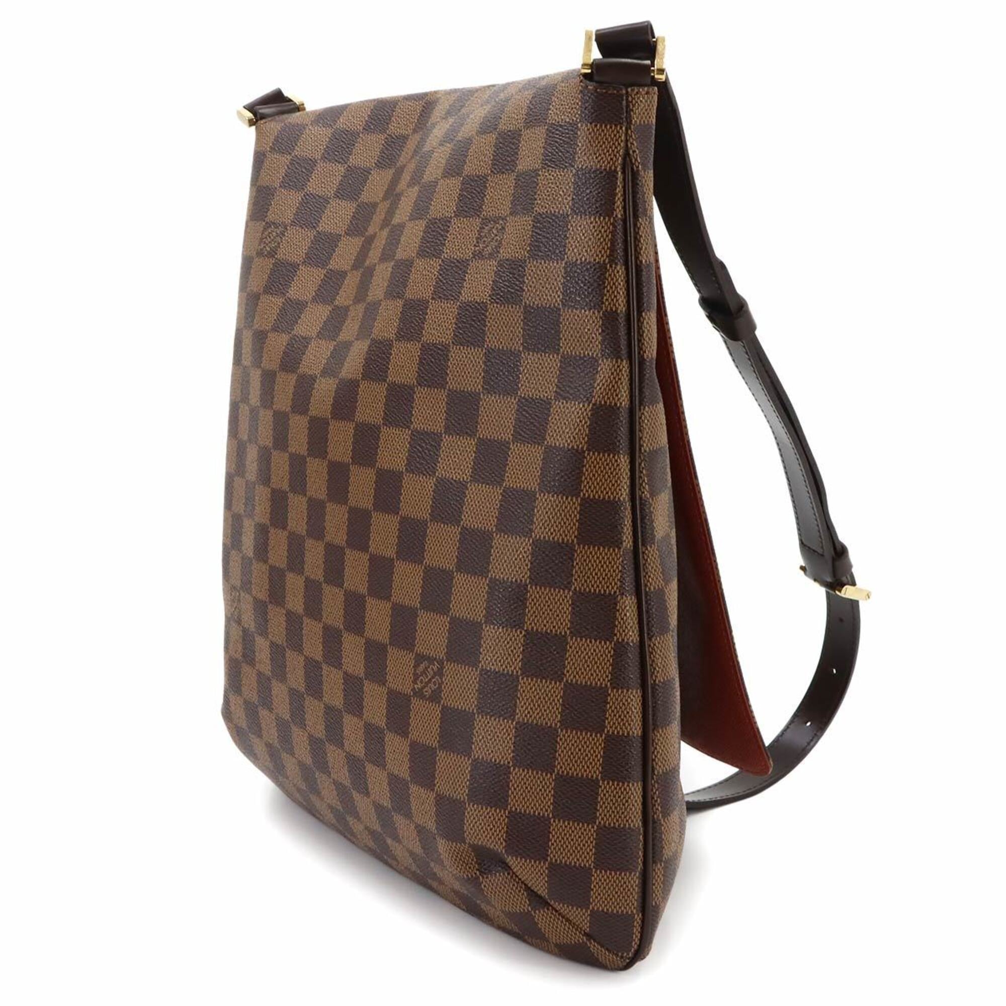 Louis Vuitton Damier Musette Shoulder Handbag, Ebene Brown, N51302, Gold Hardware — Like New