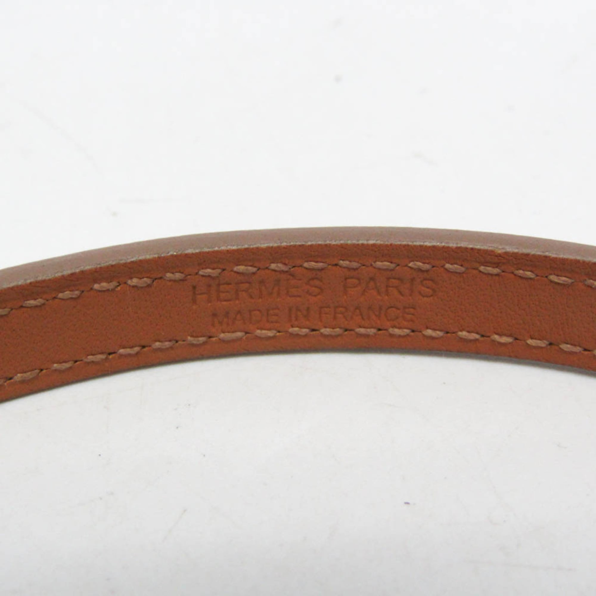 Hermes Croisière Double Tour Metal,Swift Leather Wrap Bracelet Off-white,Yellow Gold — Like New