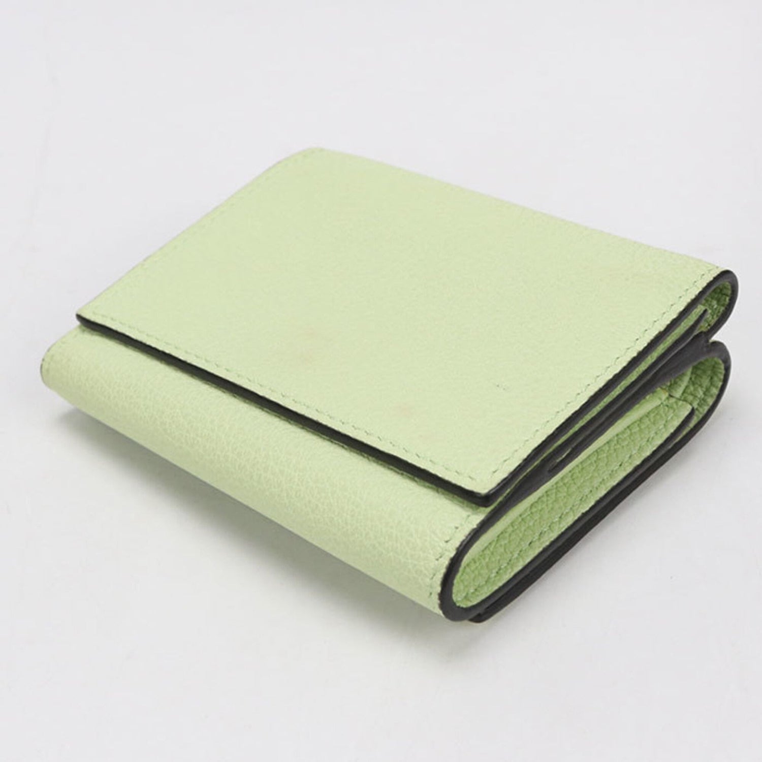GUCCI Tri-fold Wallet with Coin Pocket 731694 Medium Embossed Logo Women's Green