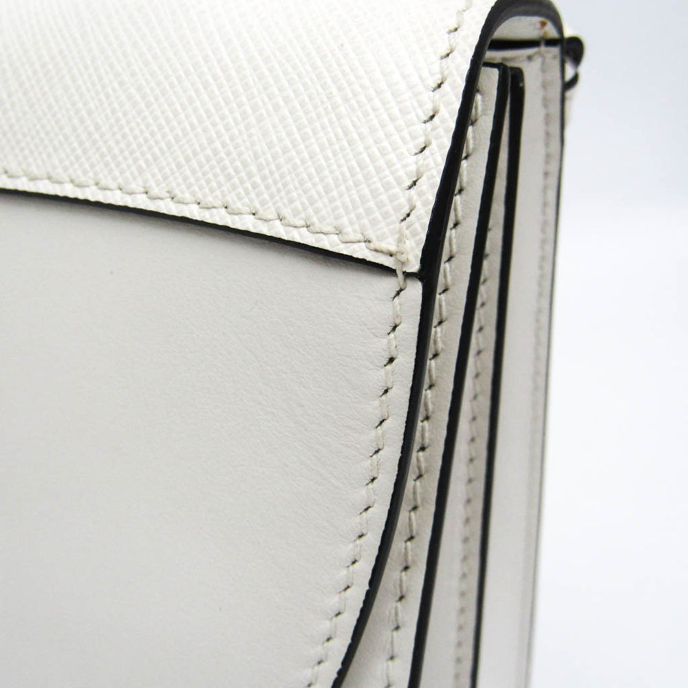 Prada Electra Studs 1BD120 Women's Leather Handbag,Shoulder Bag White — Like New