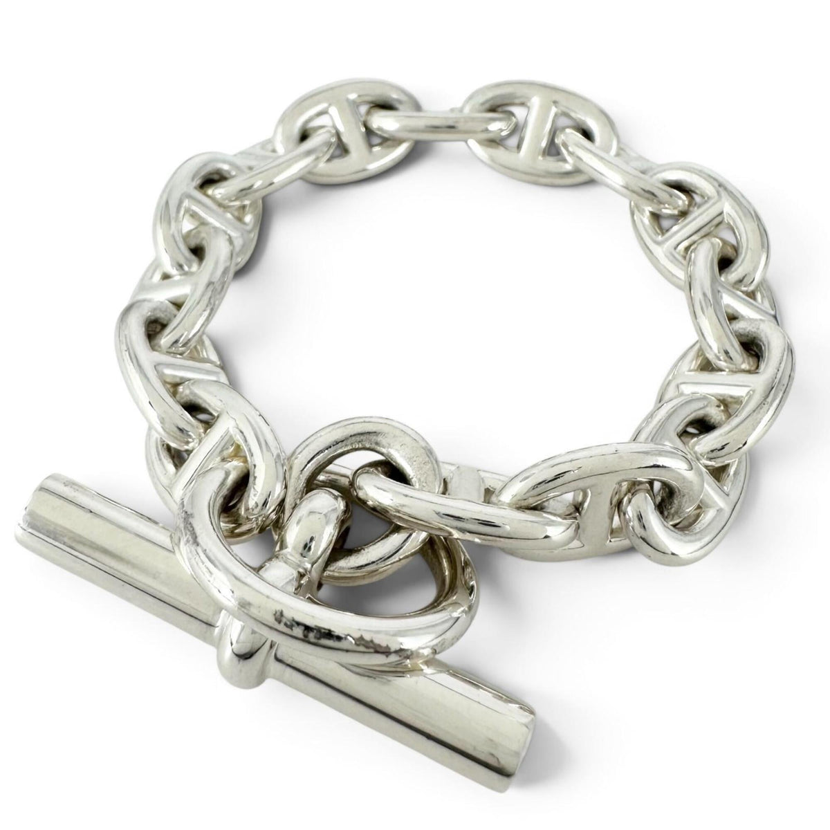 HERMES Chaine d'Ancre PM bracelet, AG925, 15 links, silver, made in France, 2025 model, weight 33.9g, women's — Like New