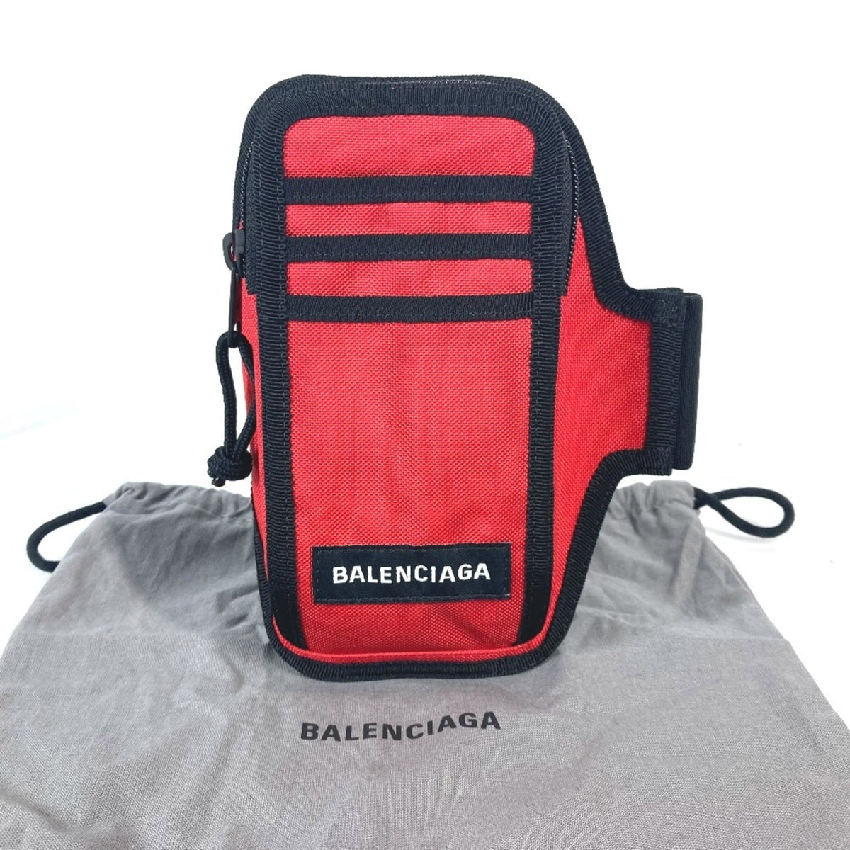 BALENCIAGA 6559472 Explorer Arm Phone Holder Bracelet Warmer Pouch Nylon Women's Red G-241010-48 — New - Store Return
