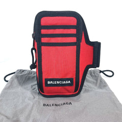 BALENCIAGA 6559472 Explorer Arm Phone Holder Bracelet Warmer Pouch Nylon Women's Red G-241010-48 — New - Store Return