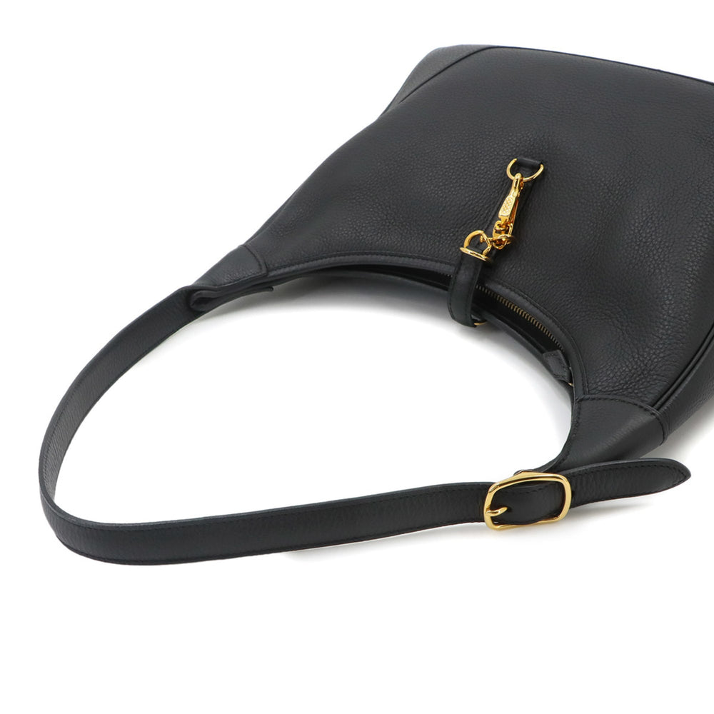 Hermes Trim 31 Shoulder Handbag, Taurillon Clemence Leather, Black, □F Stamp, Gold Hardware — Like New
