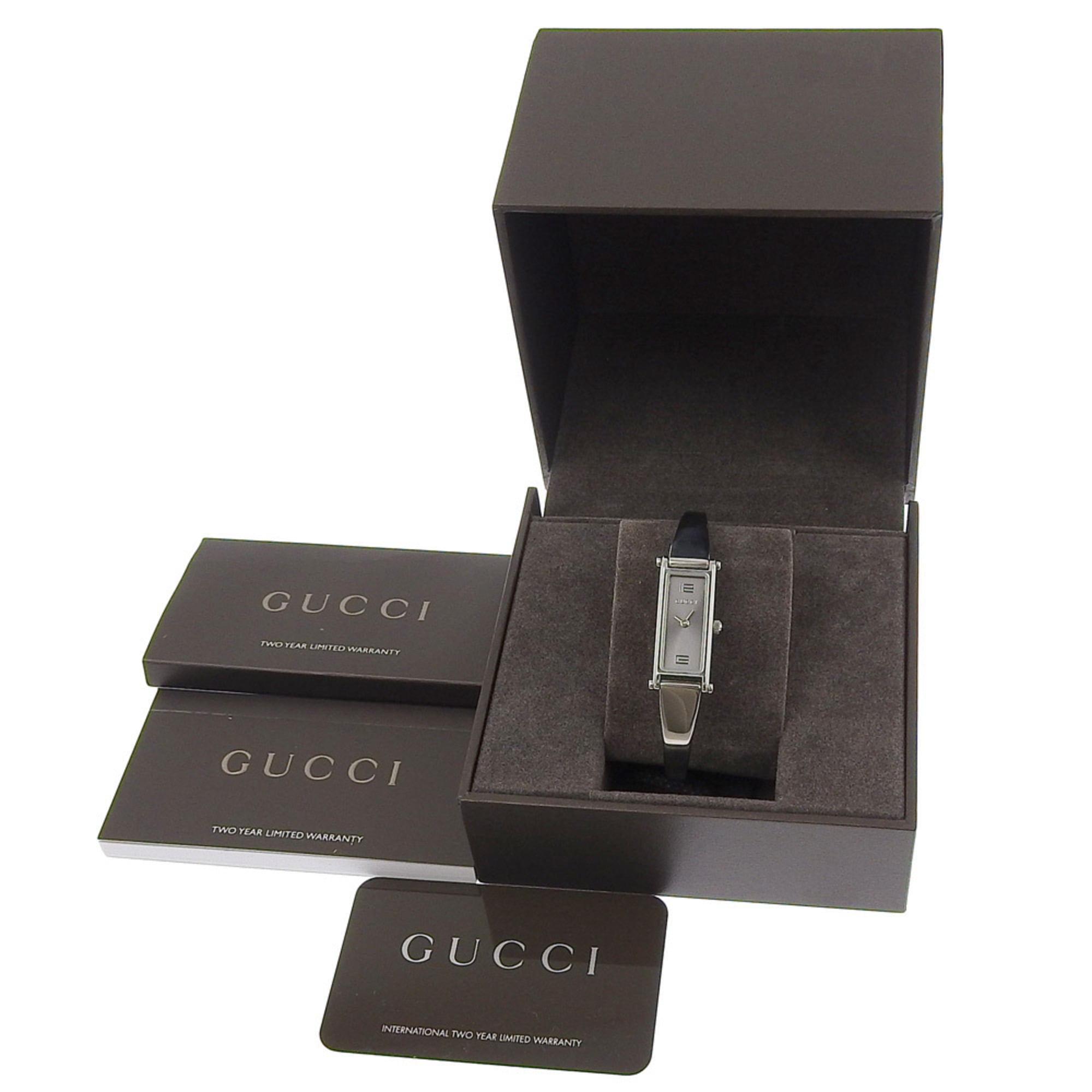 Gucci GUCCI Watch 1500L Stainless Steel Quartz Analog Display Gray Dial Women's — Very Good