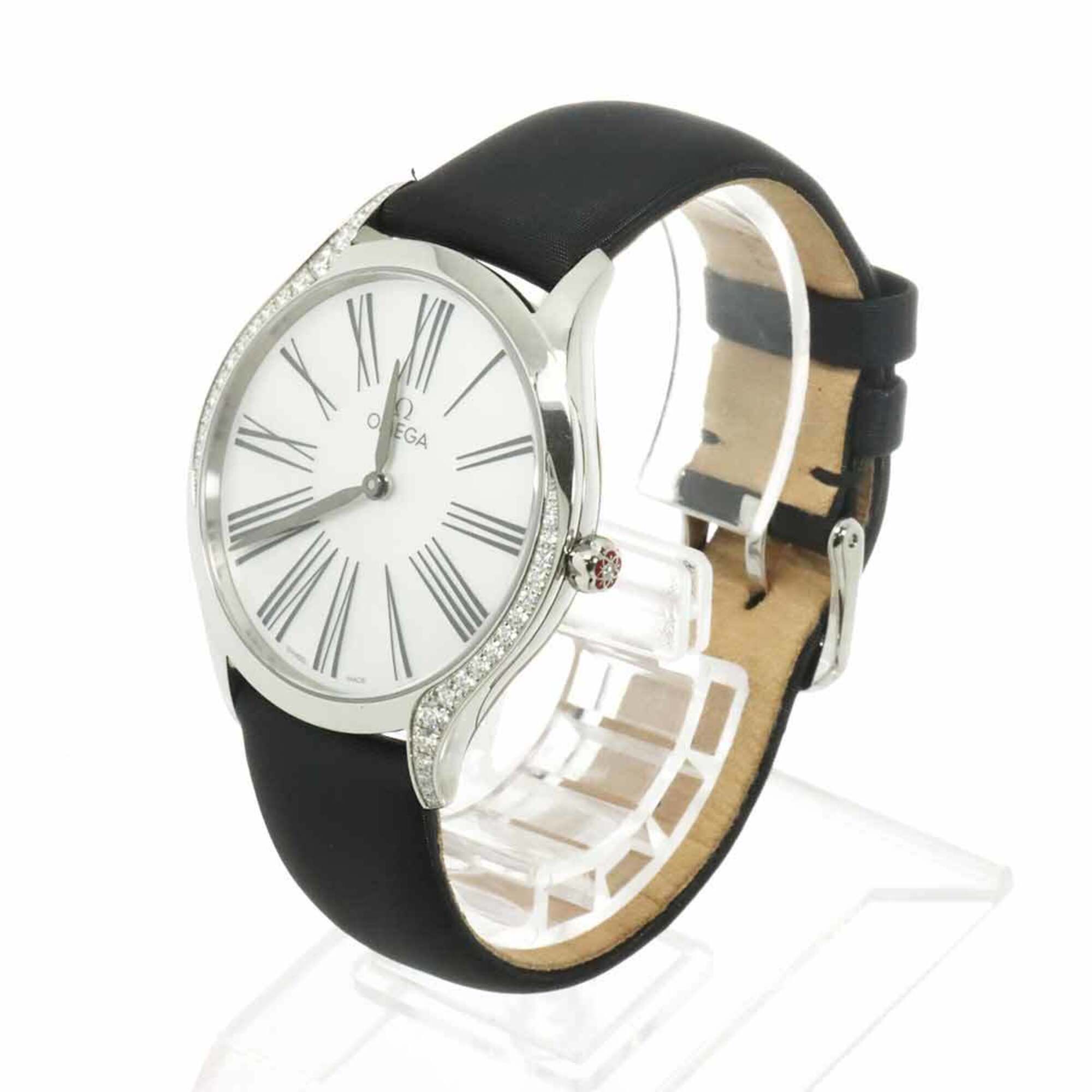 Omega De Ville Tresor 428 17 36 60 04 001 Women's Watch Diamond Bezel White Quartz — Very Good